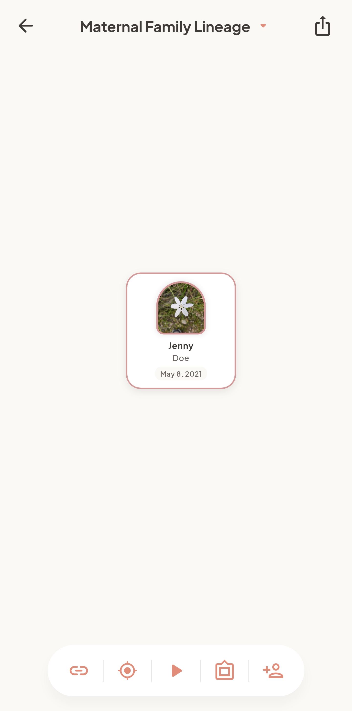 Interactive Family Tree Member Profile Card