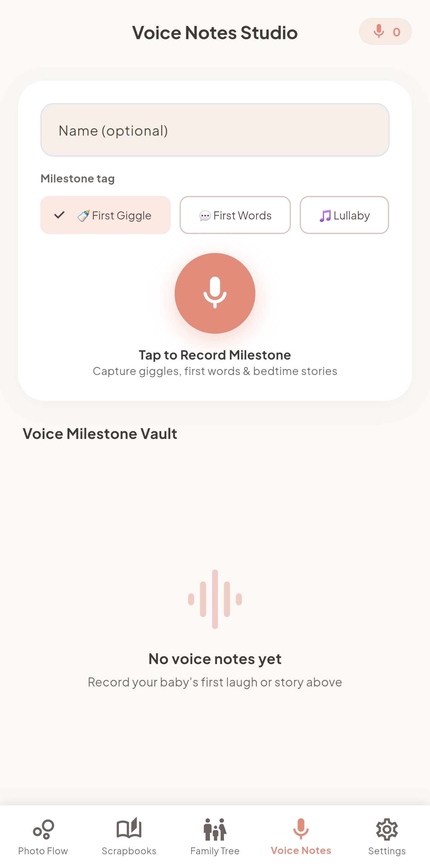 Recording Baby First Words and Audio Voice Notes